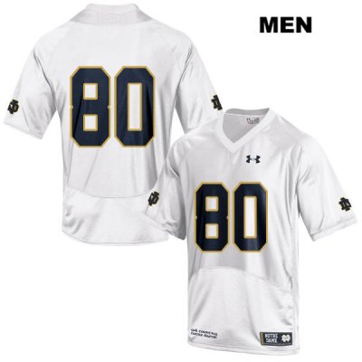 Notre Dame Fighting Irish Men's Micah Jones #80 White Under Armour No Name Authentic Stitched College NCAA Football Jersey CLV2199AN